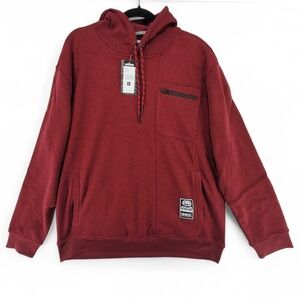 Ecko Unltd. Mens Hoodie‎ Pullover Red Marled Half Zip Pocket XL